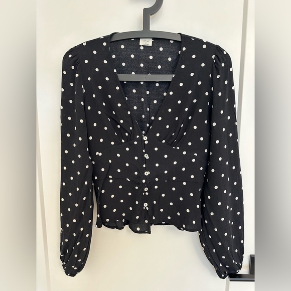 Aritzia Polka Dot Blouse - Picture 4 of 4